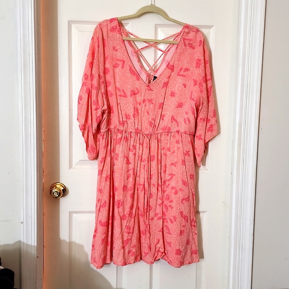 TORRID coral/peach paisley print dress